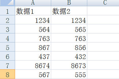 Excel对比两列数据异同的操作方法