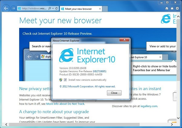 Internet Explorer 10 浏览器