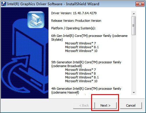 intel显卡驱动 15.40.7.4279(64位)