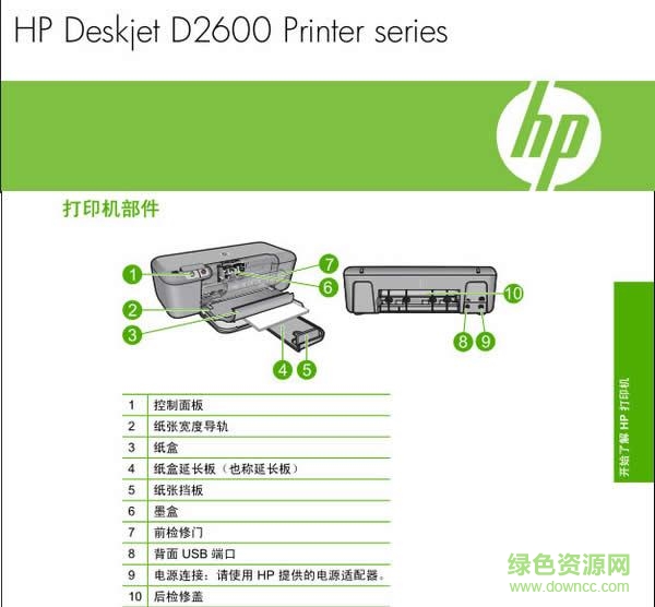 惠普d2600打印机说明书