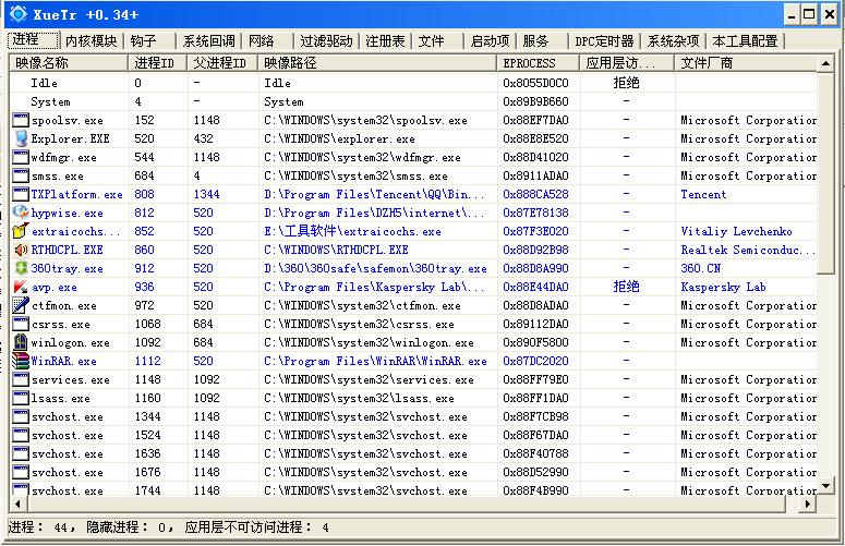 XueTr(强大的手工杀毒辅助工具)