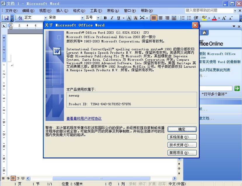 Microsoft Office 2003官方完整版