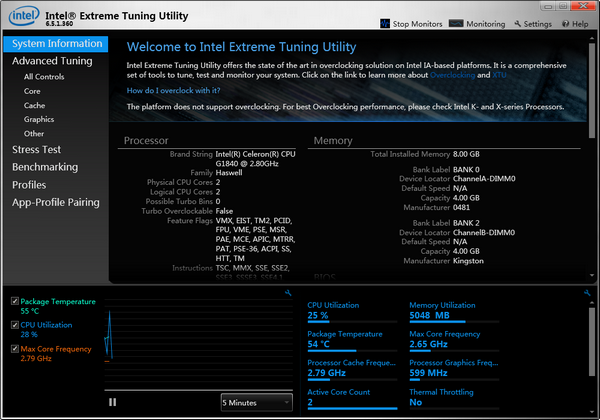 英特尔XTU超频工具v6.5.2.42官方免费版