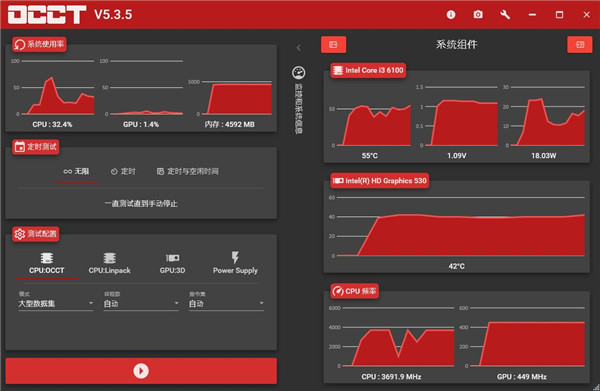 OCCT(电脑硬件耗电量监测软件)v6.3.1.4官方中文版